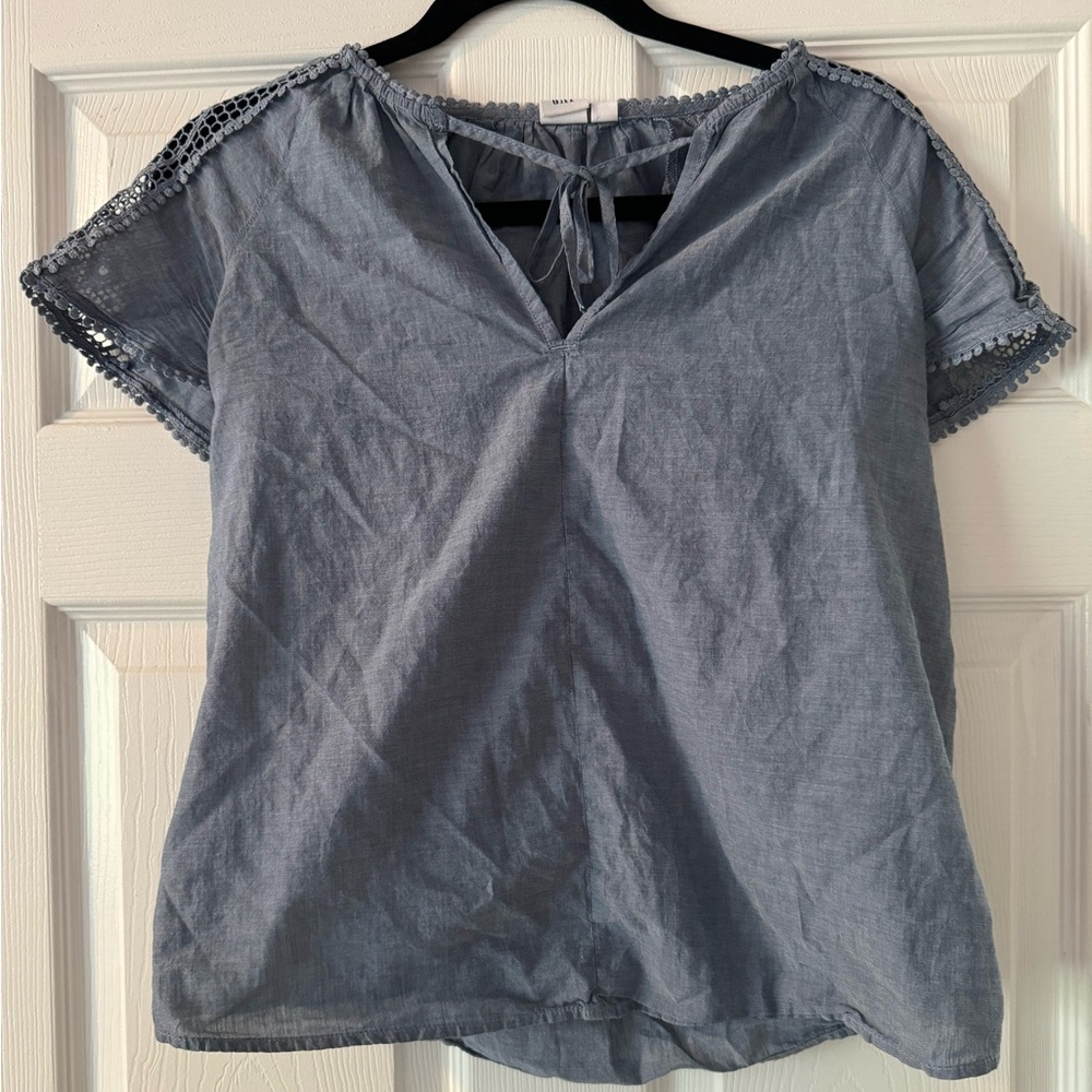 Blouse - cotton, blueish gray, GAP